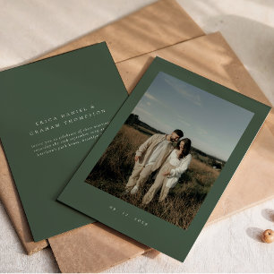 Convite Verde Escuro para Casamento Formal Clássic
