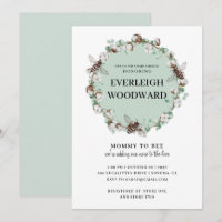 Convite Verde Menta para Chá de Bebê Abelha