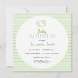Convite verde neutro do ı do chá de fraldas do