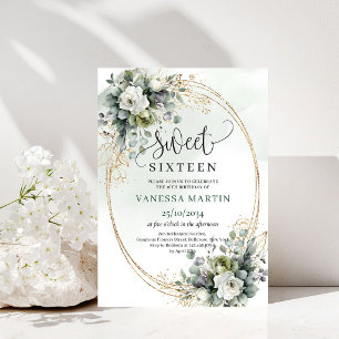 Convite Verde Sálvia Botânico Sweet Sixteen Greene