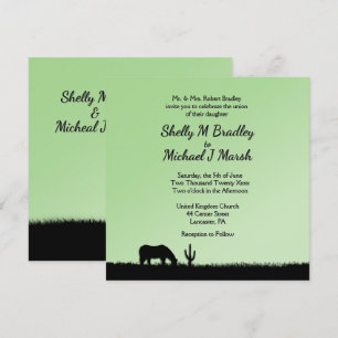 Convite Verde Tema de Casamento Ocidental