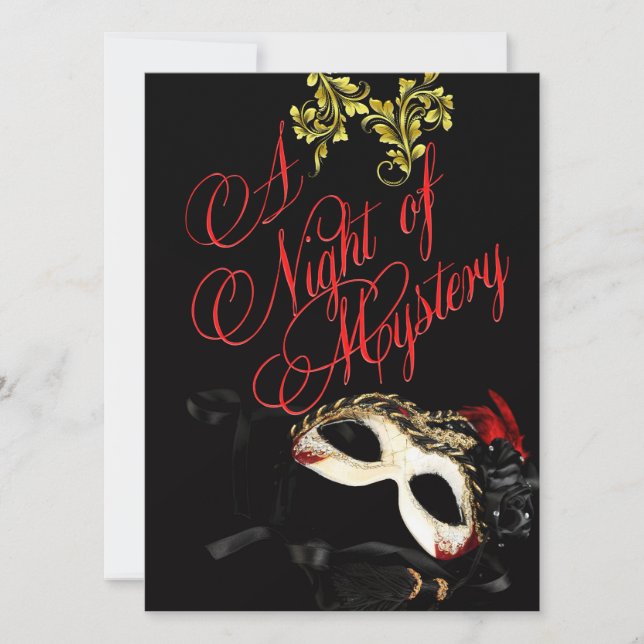 Convite vermelho da bola de mascarada (Frente)