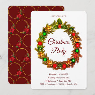 Convite Vermelho para Ornações de Frota de Natal E