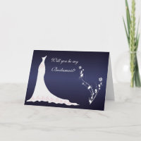 Vestido de casamento, flores na dama de honra azul