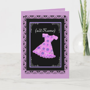 Convite Vestido de Flor PINK com Flores