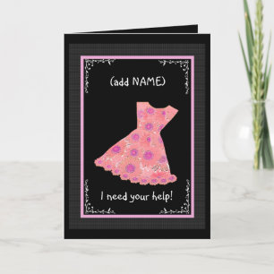 Convite Vestido de Menina de Flores PEACH com NOME PERSONA