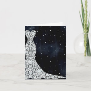 Convite Vestido de Noiva Diamante Moderno Azul Chuveiro de