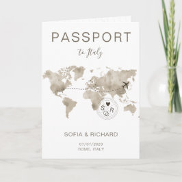 Convite Viagem de Mapa Mundial do Passaporte de Destino de