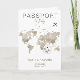 Convite Viagem do Mapa Mundial do Passaporte de Destino de