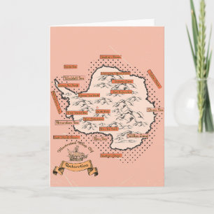 Convite Viagem mapa ilustrado Antártico