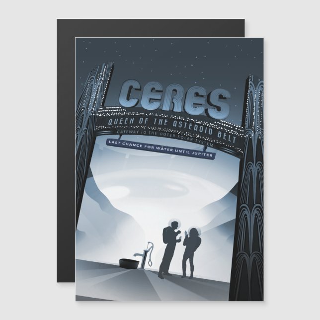 Convite Viagem Sci-Fi Ad, Ceres do Planeta Anão (Frente/Verso)