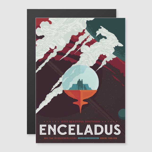 Convite Viagem Sci-Fi, Moon Enceladus (Frente/Verso)
