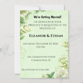 Convite Vibrant Yellow Tulip & Ranunculus Formal Wedding I