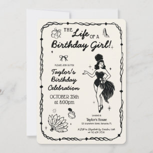 Convite Vida de uma Garota de Aniversário