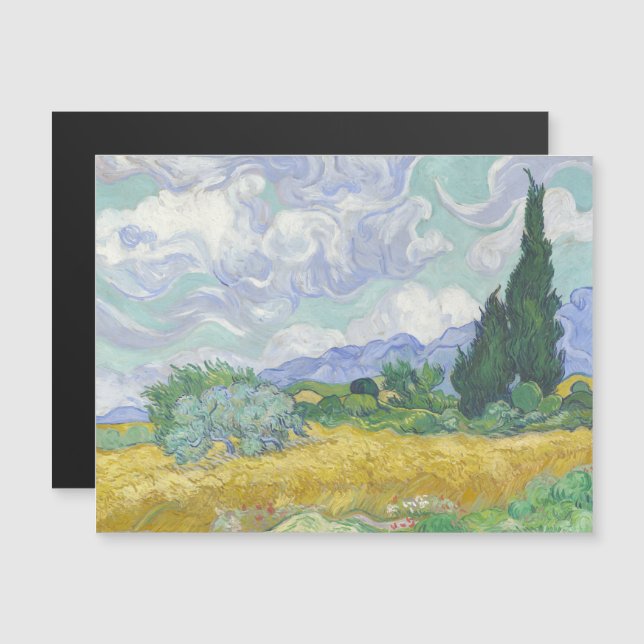 Convite Vincent Van Gogh, Campo de Trigo com Cipras (Frente/Verso)