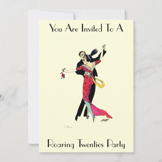 Convite Vintage Art Deco Roaring Twenties (Frente)