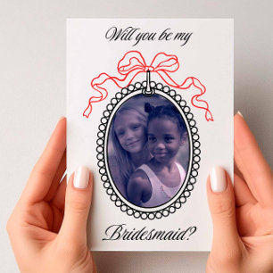Convite Vintage Beaded Frame com Proposta de Bridesmaid de