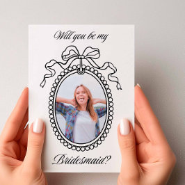 Convite Vintage Beaded Frame com Proposta de Bridesmaid de