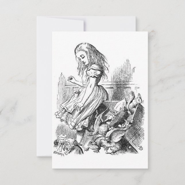 Convite Vintage da Alice no País das Maravilhas (Frente)