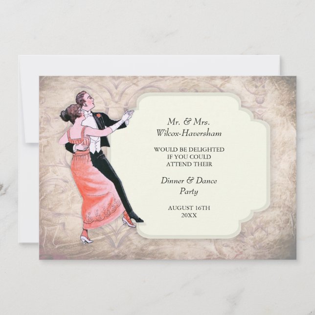Convite Vintage de Janto e Dança (Frente)