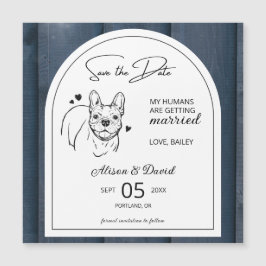 Convite Vintage French Bulldog Weding Date (Vintagem franc
