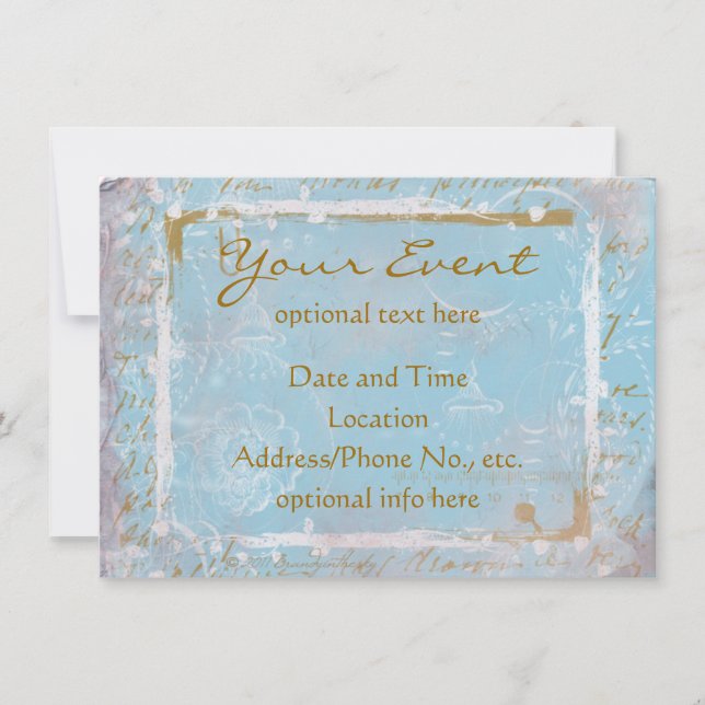 Convite Vintage French Toile & Script No.2 (Frente)