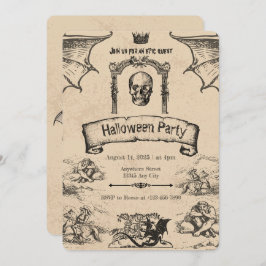 Convite Vintage Halloween: Elegância Spooky