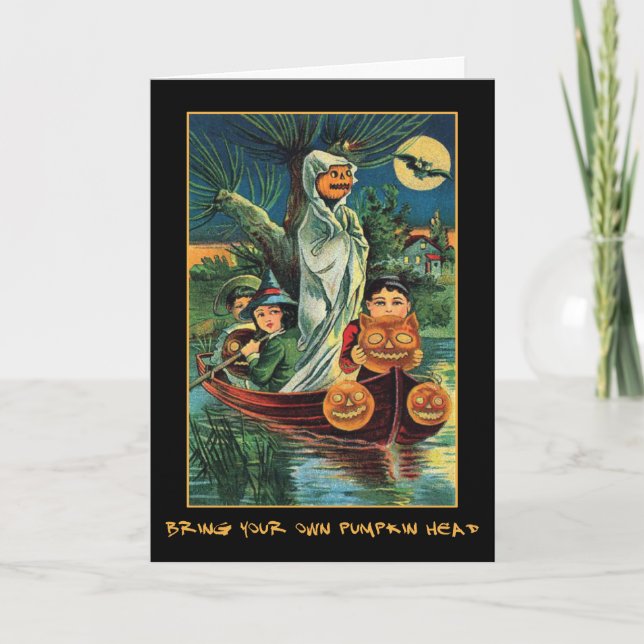 Convite Vintage Halloween Party Convide Com Texto Sangrent (Frente)