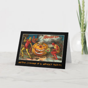 Convite Vintage Halloween Party Convide Com Texto Sangrent