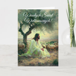 Convite Vintage polonês Páscoa Alegre Alleluia Cristão