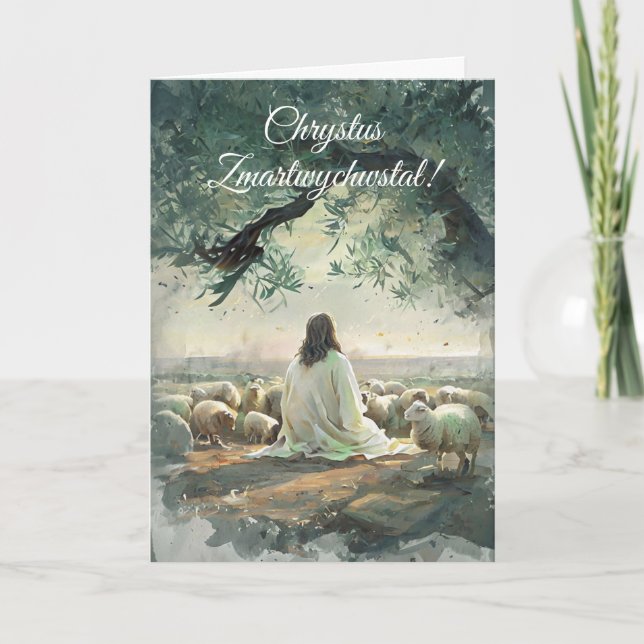 Convite Vintage polonês Páscoa Alegre Alleluia Cristão (Frente)