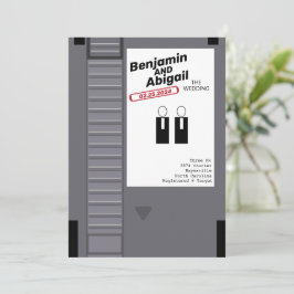 Convite Vintage Retro para Gamer Nerd Geek Moderno