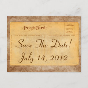 Convite Vintage Save The Date! Cartões Postais de 