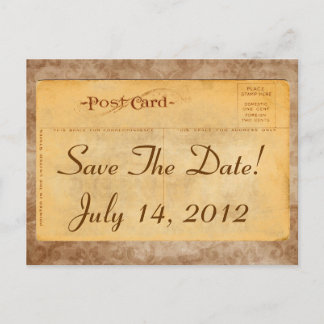 Convite Vintage Save The Date! Cartões Postais de