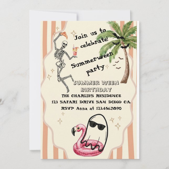 Convite Vintage Summerween  (Frente)