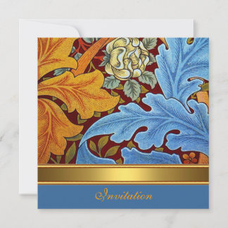 Convite Vintage Vitoriano Floral William Morris