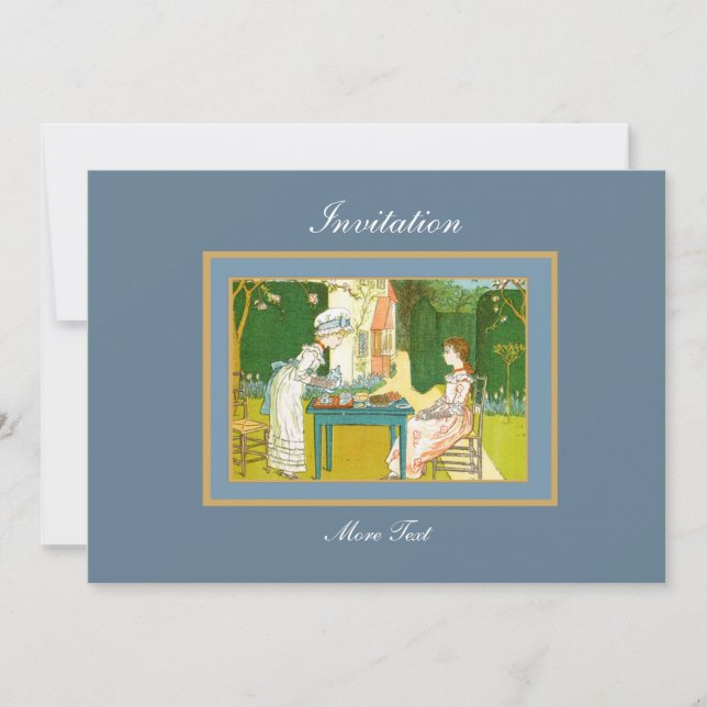 Convite Vintage Vitoriian Tea Party (Frente)