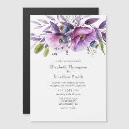 Convite Violet Poppy Floral Wedding