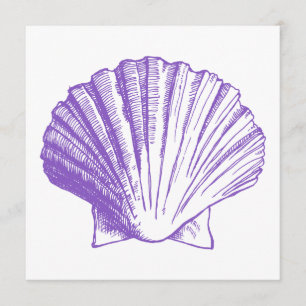 Convite violeta da recepção de Shell Luau do mar