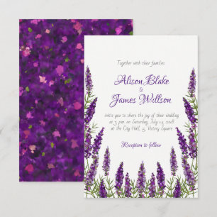 Convite violeta do casamento do lavander de