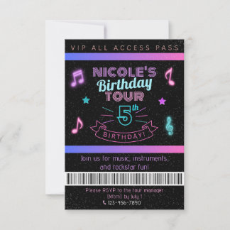 Convite VIP para Festa de Aniversário com Música N