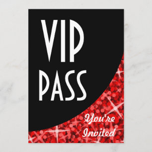 Convite "VIP Pass", Curva a vermelho brilhante
