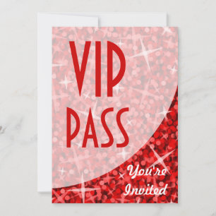 Convite "VIP Pass", Curva Vermelha Glitz