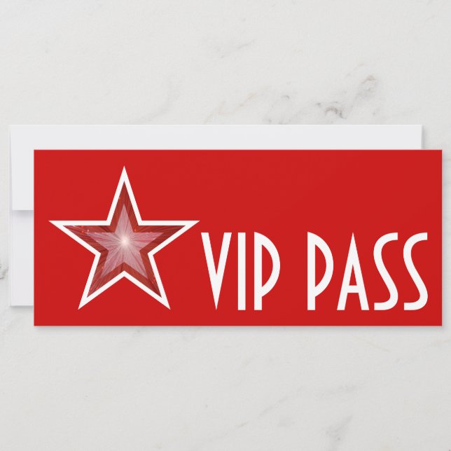 Convite 'VIP PASS' da Estrela Vermelha longo (Frente)