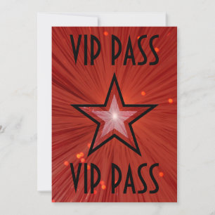 Convite 'VIP PASS' da Estrela Vermelha preto