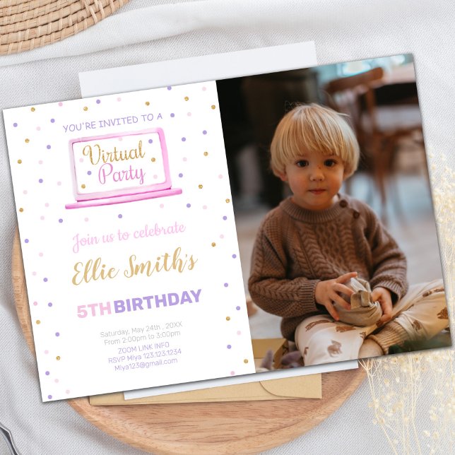 Convite Virtual de Aniversário com Foto (Virtual Birthday Invitations with photo)