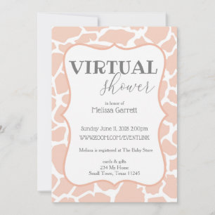 Convite Virtual Girafa Menina Rosa