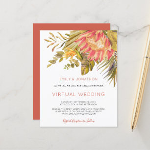 Convite Virtual para Casamento de Folhagem Tropica