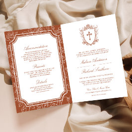 Convite Vitória Terracota Código QR Católico Casamento