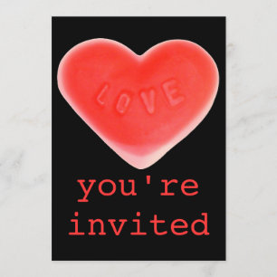 Convite 'Você é Convidado' para Preto do Coraç